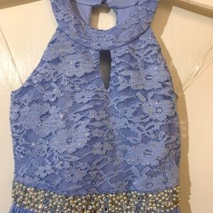 Never Worn with tags Girls dress jumper with long open chiffon skirt.